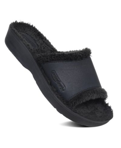 Женские шлепанцы Aerothotic Aspen Fuzzy Strap с поддержкой свода стопы