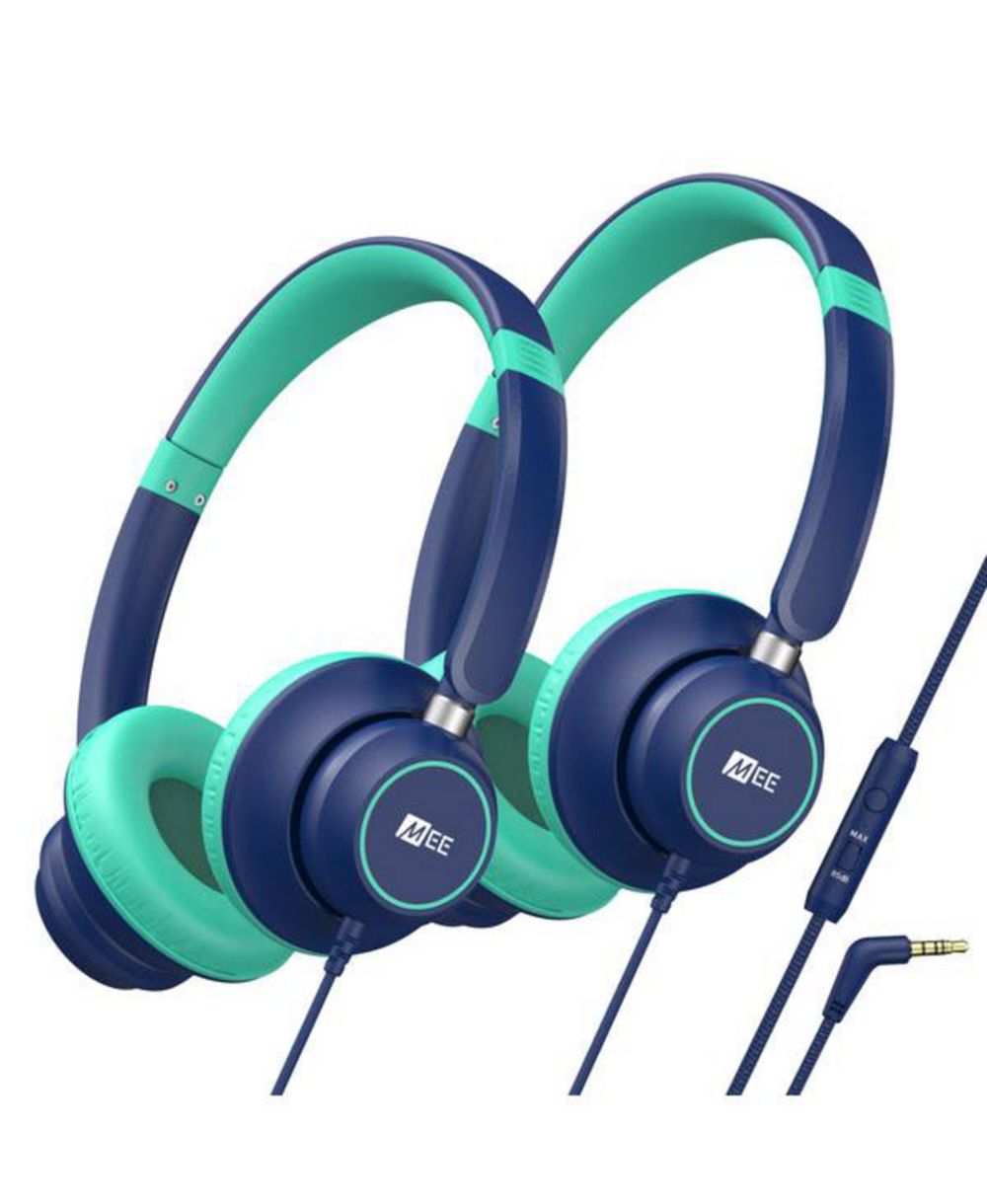 Mee Audio KidJamz KJ45 Volume-Limiting 3.5mm On-Ear Headphones, 2-Pack