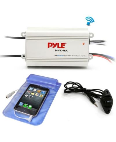 Pyle 1200W Bluetooth Waterproof 4-Channel Marine Amplifier Kit