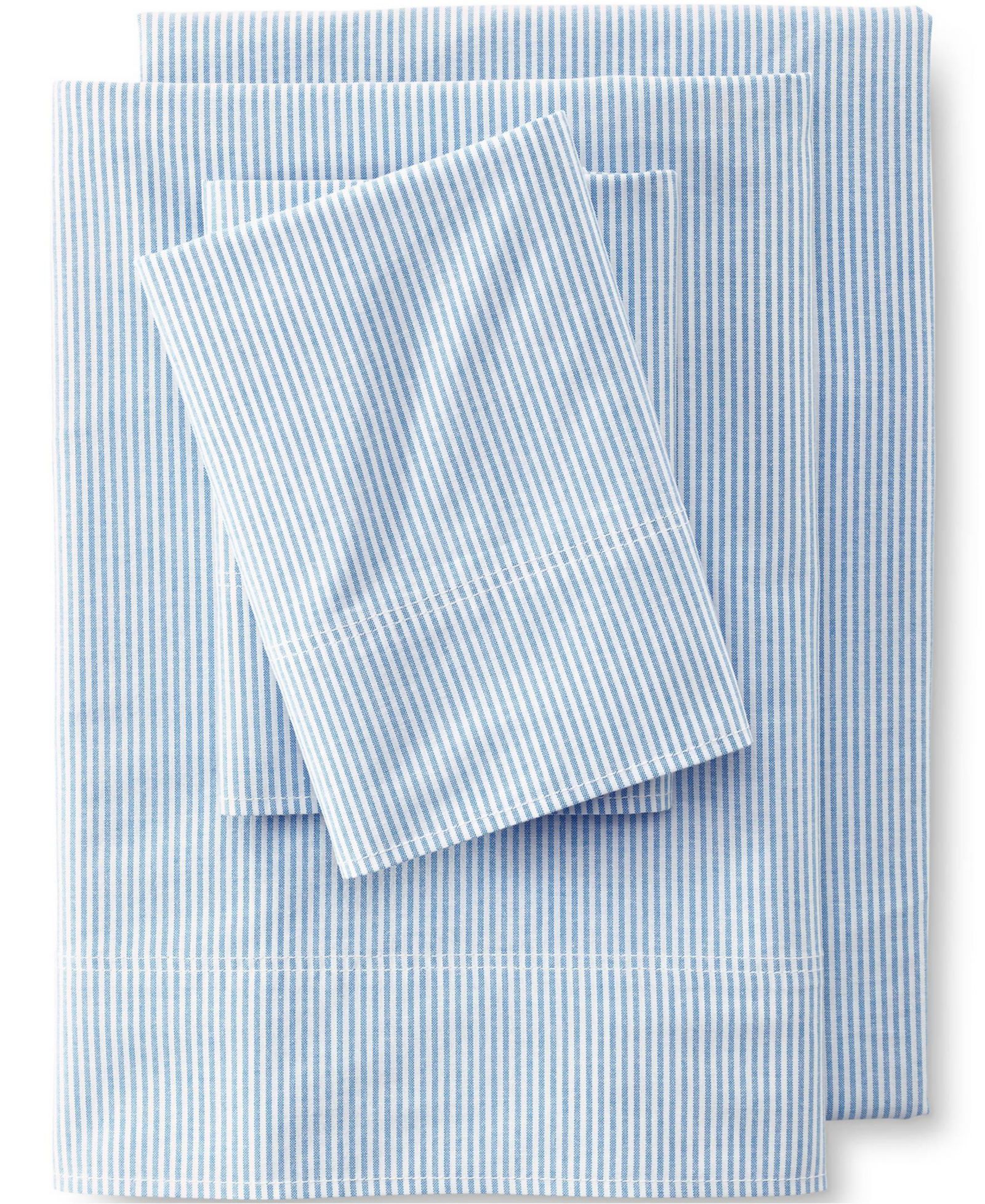 Lands' End Cotton Oxford Stripe Bed Sheet Set