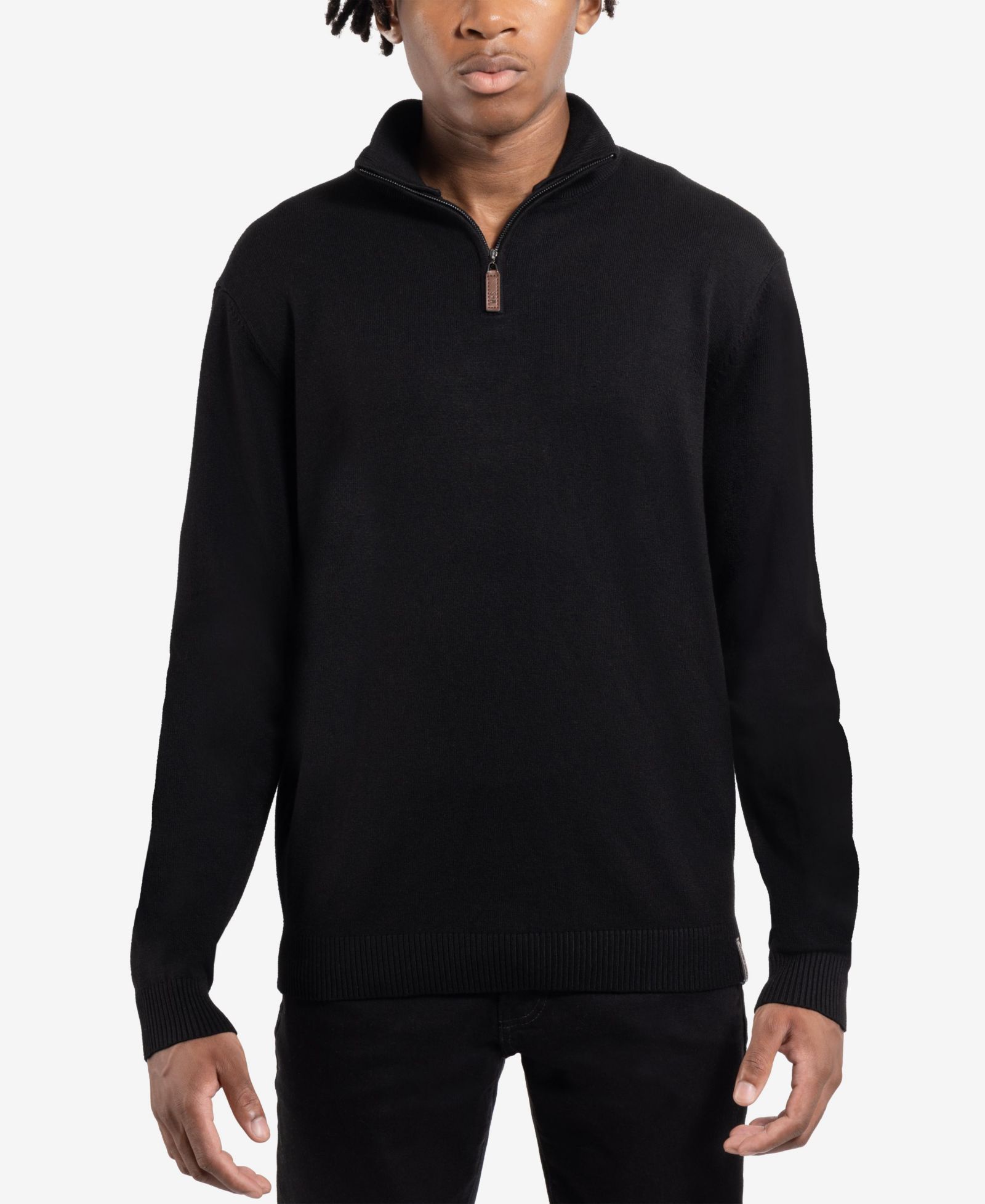 SPRING + MERCER Men's SPRING + MERCER Quarter Zip Mock Neck Sweater