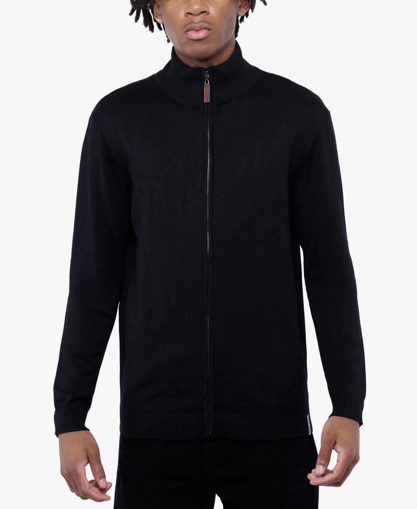 SPRING + MERCER Men's Full Zip Mock Neck Sweater