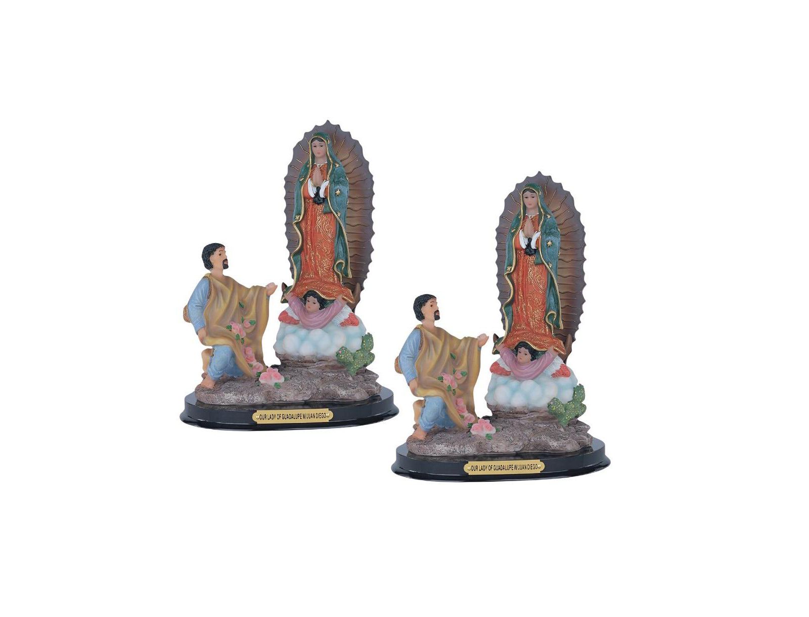 FC Design "2-PC Set" 9"H Our Lady of Guadalupe with Saint Juan Diego Holy Figurine Statue Ornament Home Room Office Decor and Perfect Ideas for Housewarming, Holidays and Birthdays