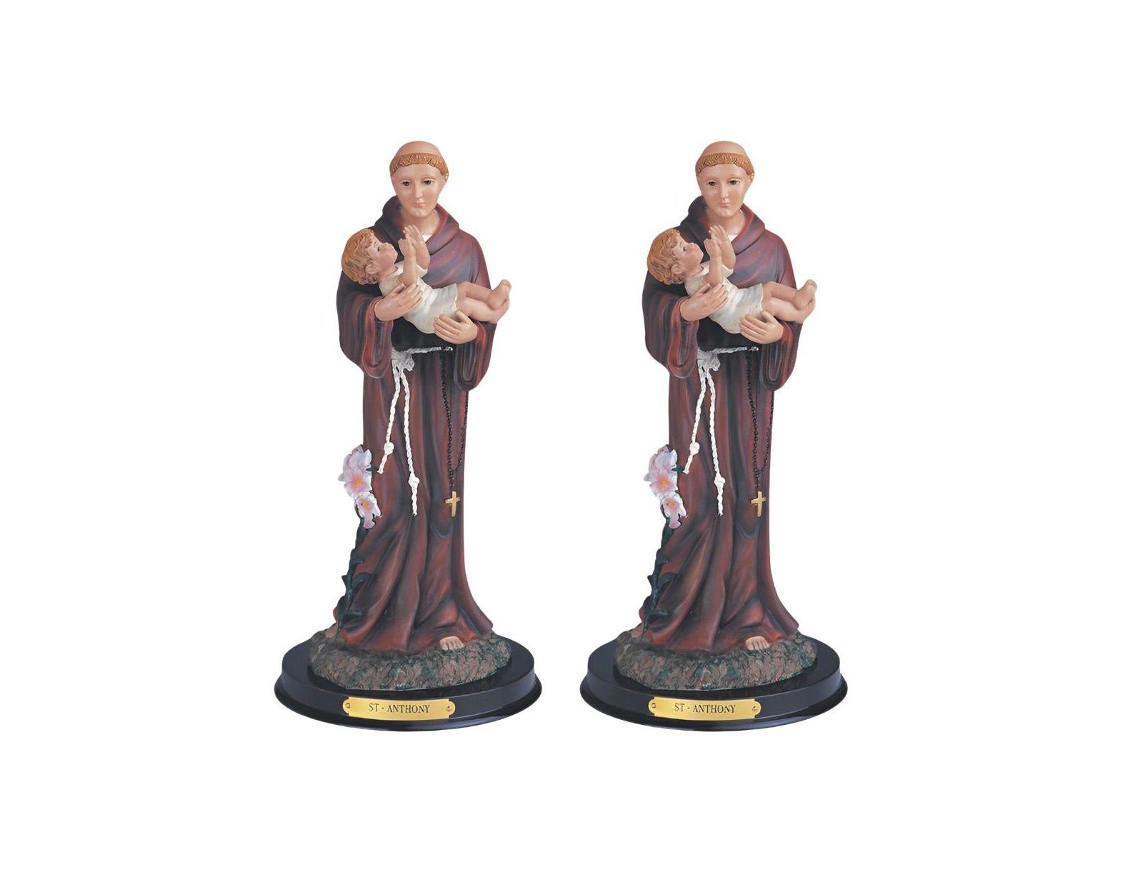 FC Design "2-PC Set" 12"H Saint Anthony Statue Anthony of Padua Holy Figurine Statue Ornament Home Room Office Decor and Perfect Ideas for Housewarming, Holidays and Birthdays