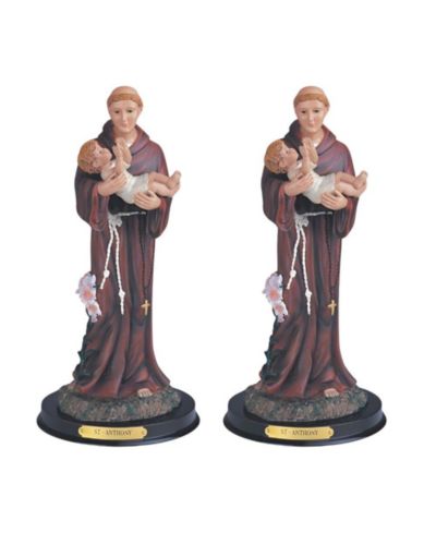 FC Design "2-PC Set" 12"H Saint Anthony Statue Anthony of Padua Holy Figurine Statue Ornament Home Room Office Decor and Perfect Ideas for Housewarming, Holidays and Birthdays
