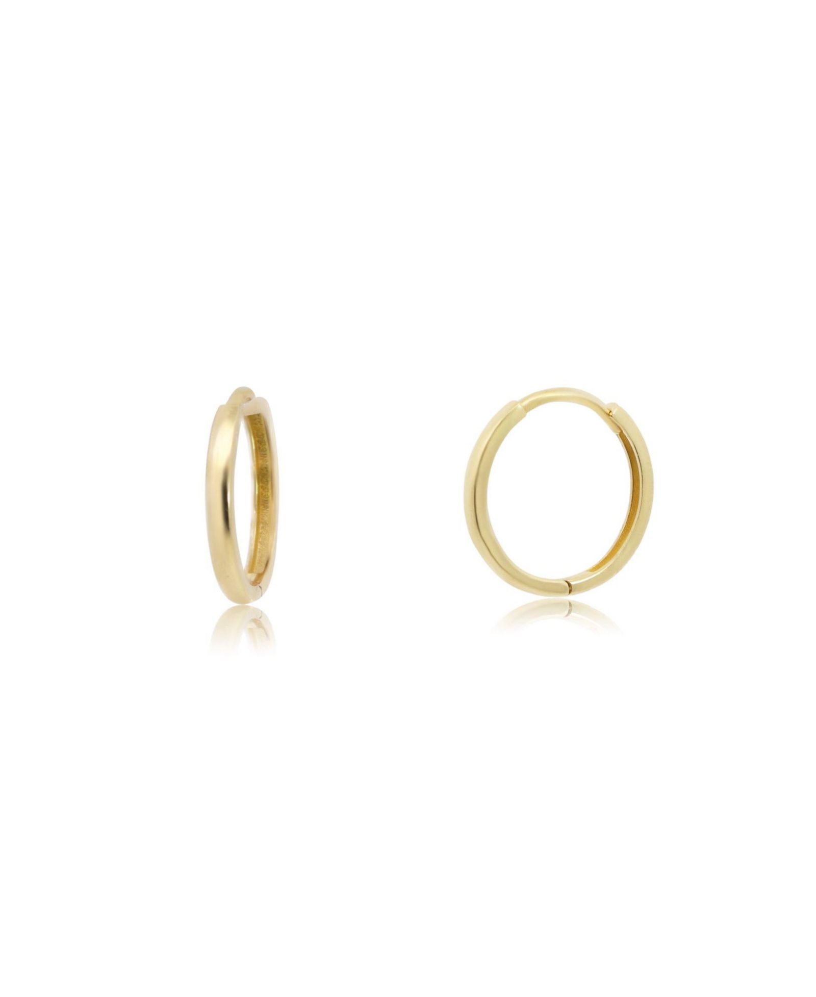 Серьги-кольца The Lovery Gold Huggie 14K Yellow Gold 13 x 2 mm