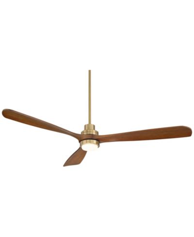 Casa Vieja 66" Delta XL Modern Indoor Ceiling Fan 3 Blade LED Light Remote Control Soft Brass Finish Bedroom Living Room DC Motor