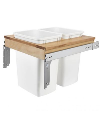 Rev-A-Shelf Double Pullout Top Mount Trash Can 35 qt., 4WCTM-24DM2