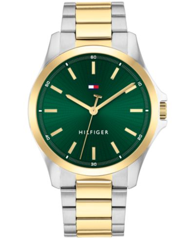 Tommy Hilfiger Мужские кварцевые часы с двухцветным стальным браслетом, 43mm