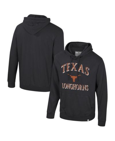 Colosseum Мужской Black Texas Longhorns Big & Tall Cap E-Tan Pullover Hoodie