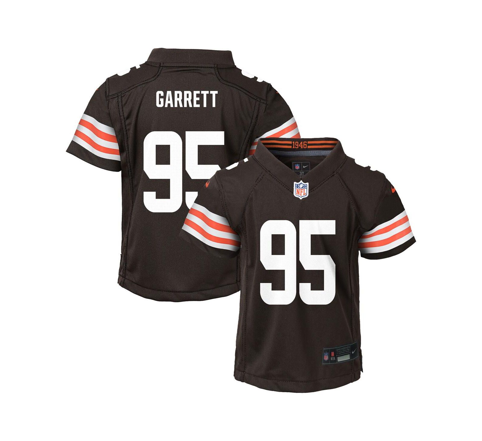 Детская игровая джерси Nike Cleveland Browns Myles Garrett, коричневая
