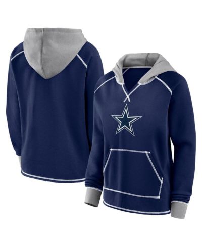 Logo Athletic Женское худи Dallas Cowboys Boom Fleece Pullover V-Neck, темно-синее