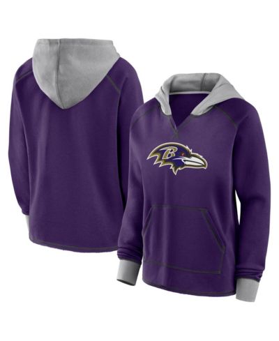 Женский флисовый худи Logo Athletic Purple Baltimore Ravens Boom Fleece Pullover V-Neck