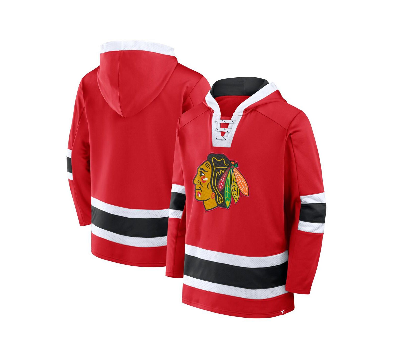 Мужское флисовое худи Fanatics Chicago Blackhawks Inside Line, красное