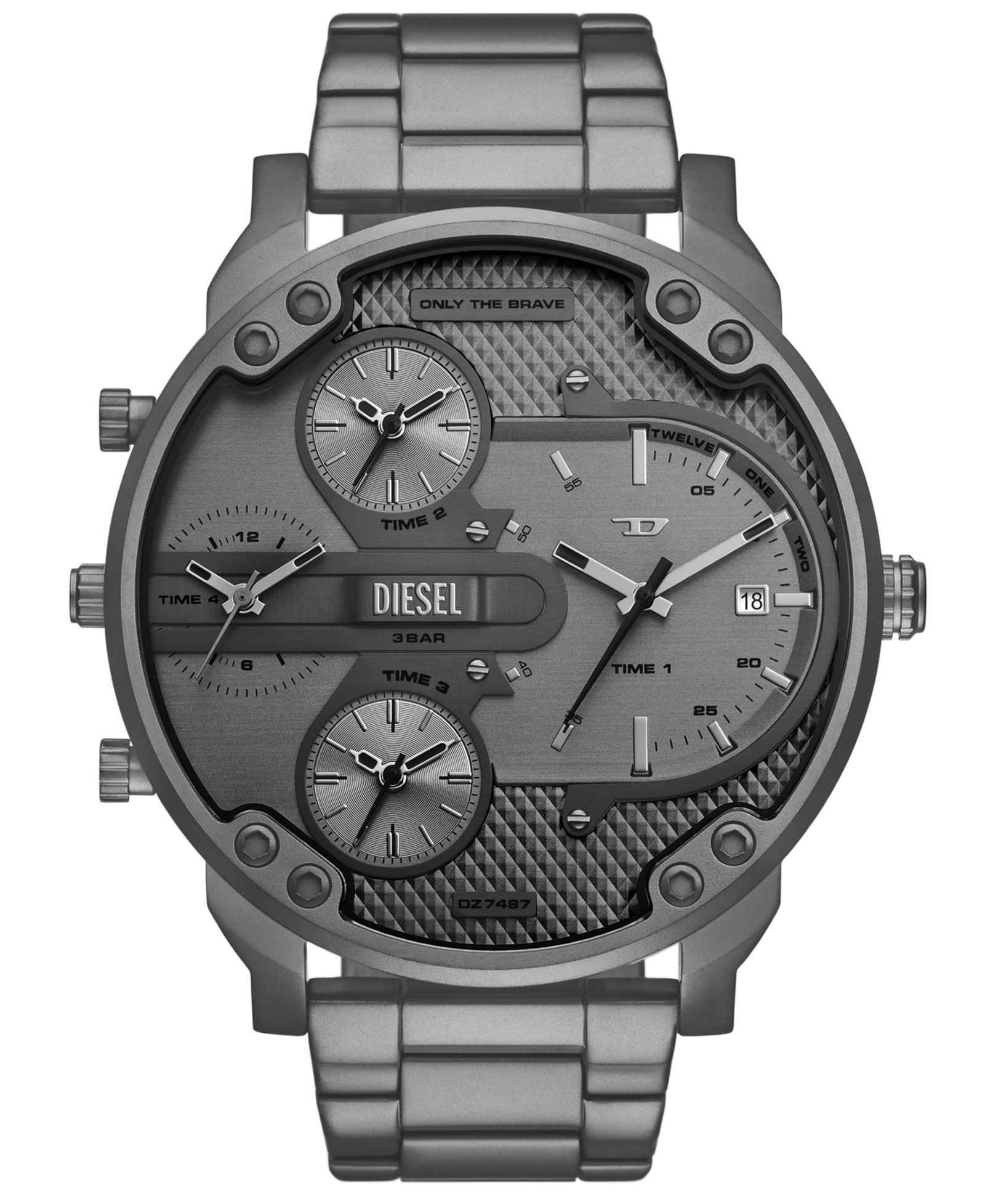 Diesel Мужские часы Mr. Daddy Slim Quartz Gray Stainless Steel 54mm