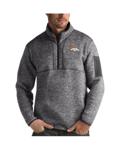 Antigua Мужская куртка-пуловер Denver Broncos Fortune с молнией на четверть, цвет Charcoal
