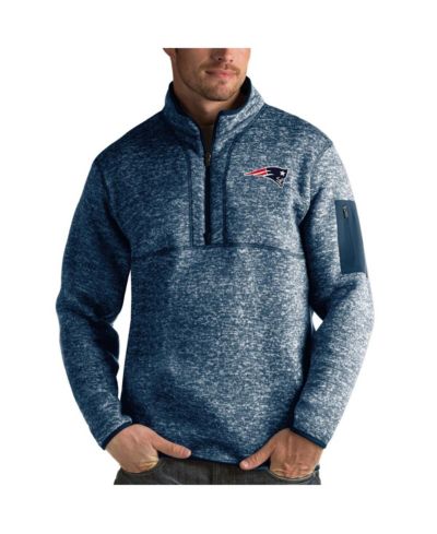 Мужская ветровка Antigua New England Patriots Fortune Quarter-Zip, темно-синяя heather navy