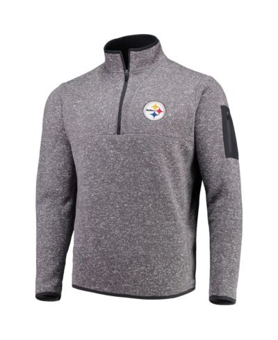 Мужская куртка Antigua Men's Charcoal Pittsburgh Steelers Fortune Quarter-Zip Pullover Jacket