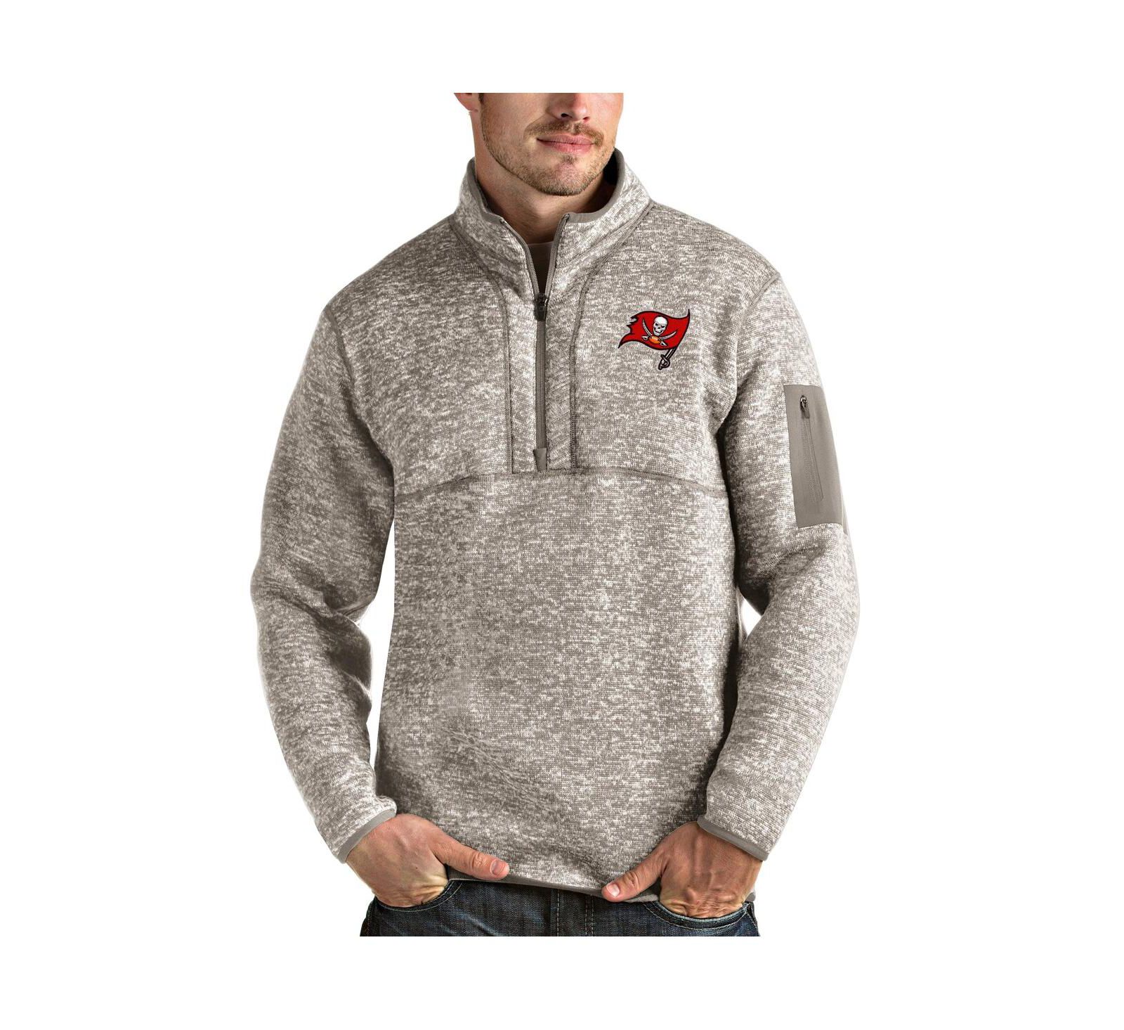 Antigua Мужской Oatmeal Tampa Bay Buccaneers Fortune Quarter-Zip Pullover Jacket