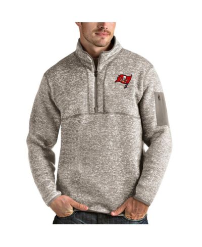 Antigua Мужской Oatmeal Tampa Bay Buccaneers Fortune Quarter-Zip Pullover Jacket