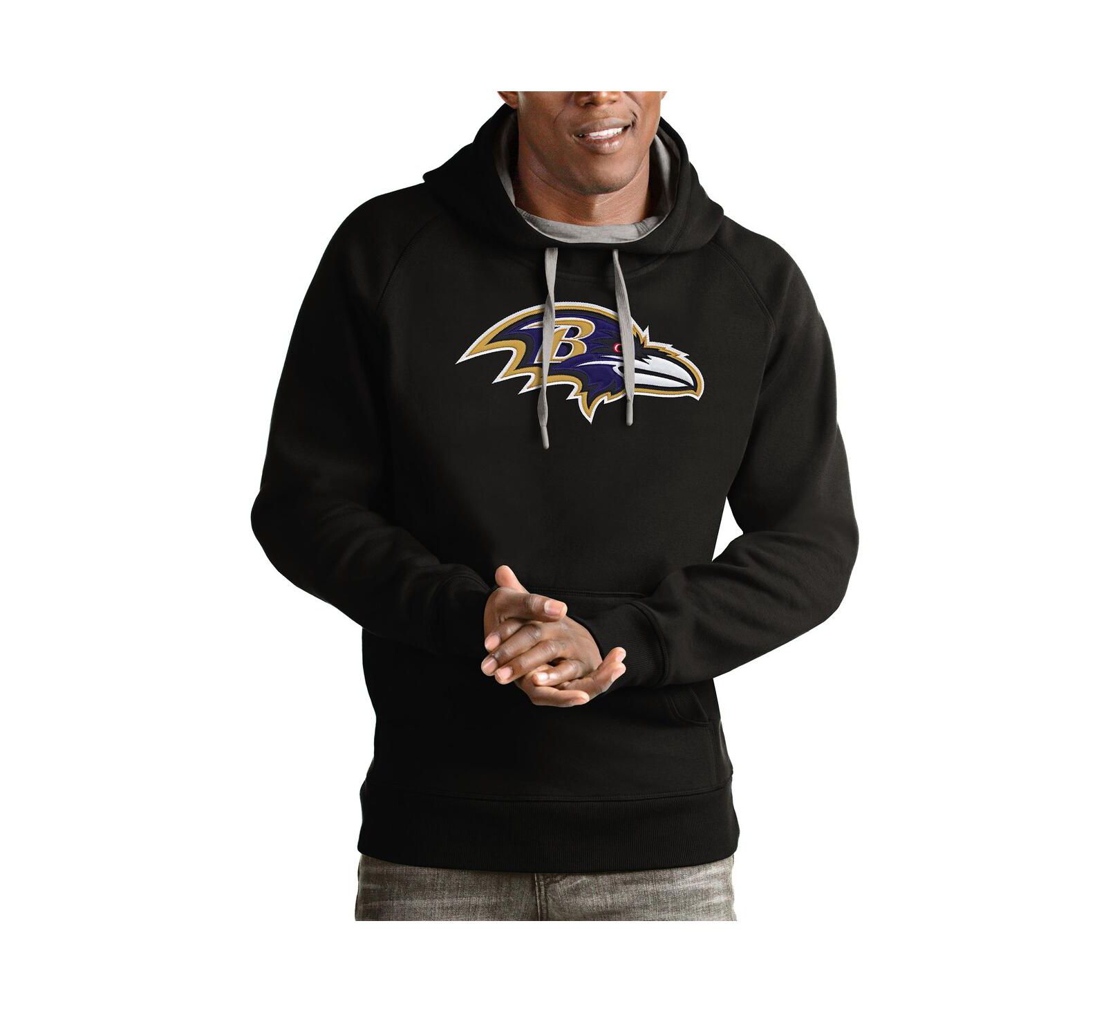 Мужское худи Antigua, черное, Baltimore Ravens Victory Pullover