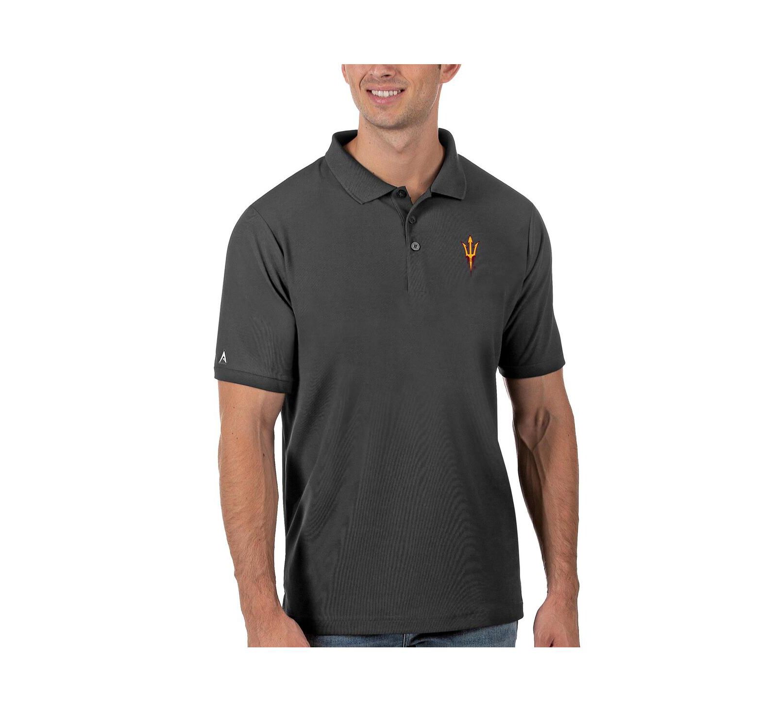 Мужское поло Antigua Anthracite Arizona State Sun Devils Legacy Pique