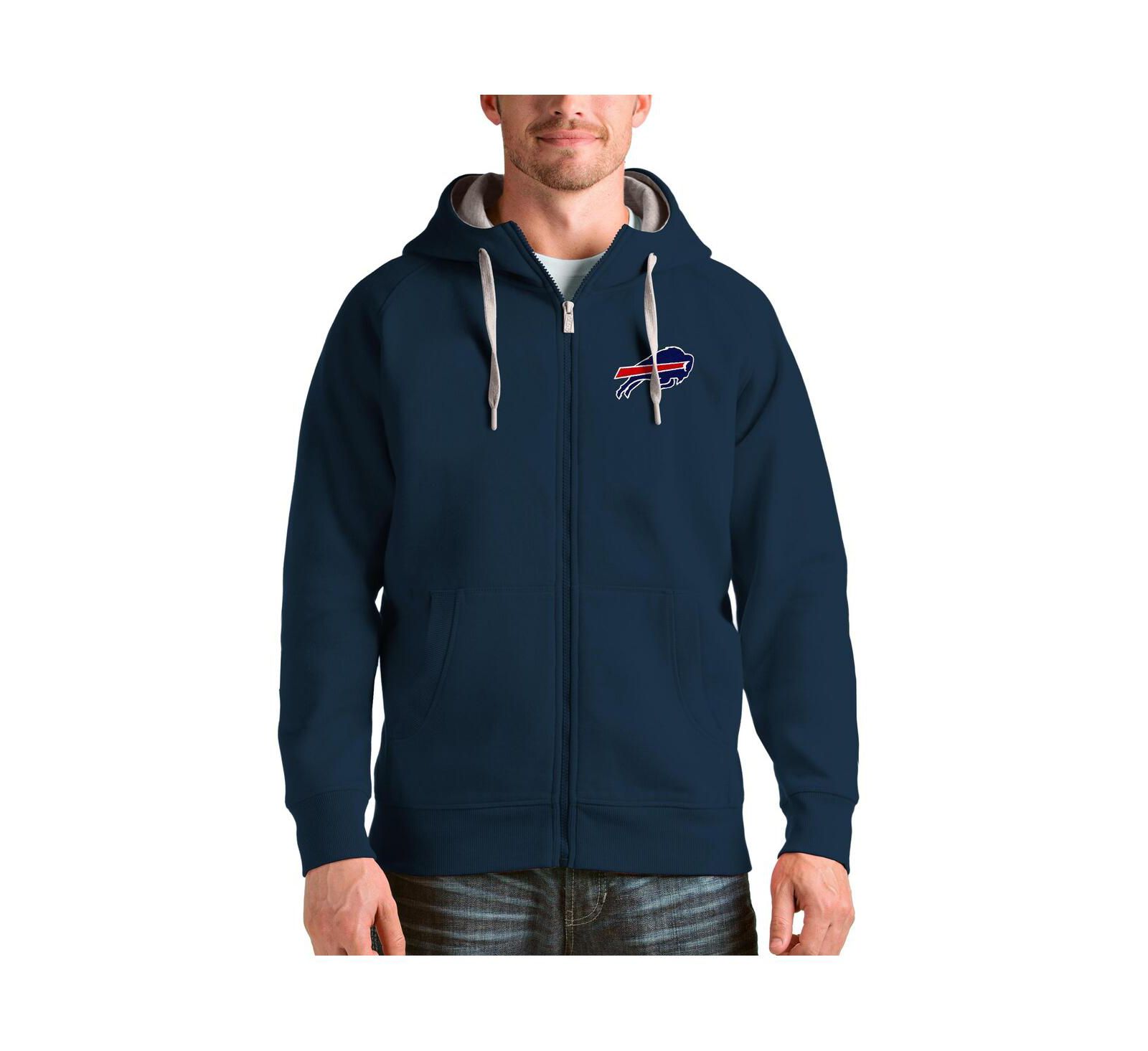 Мужское худи Antigua Navy Buffalo Bills Victory Full-Zip