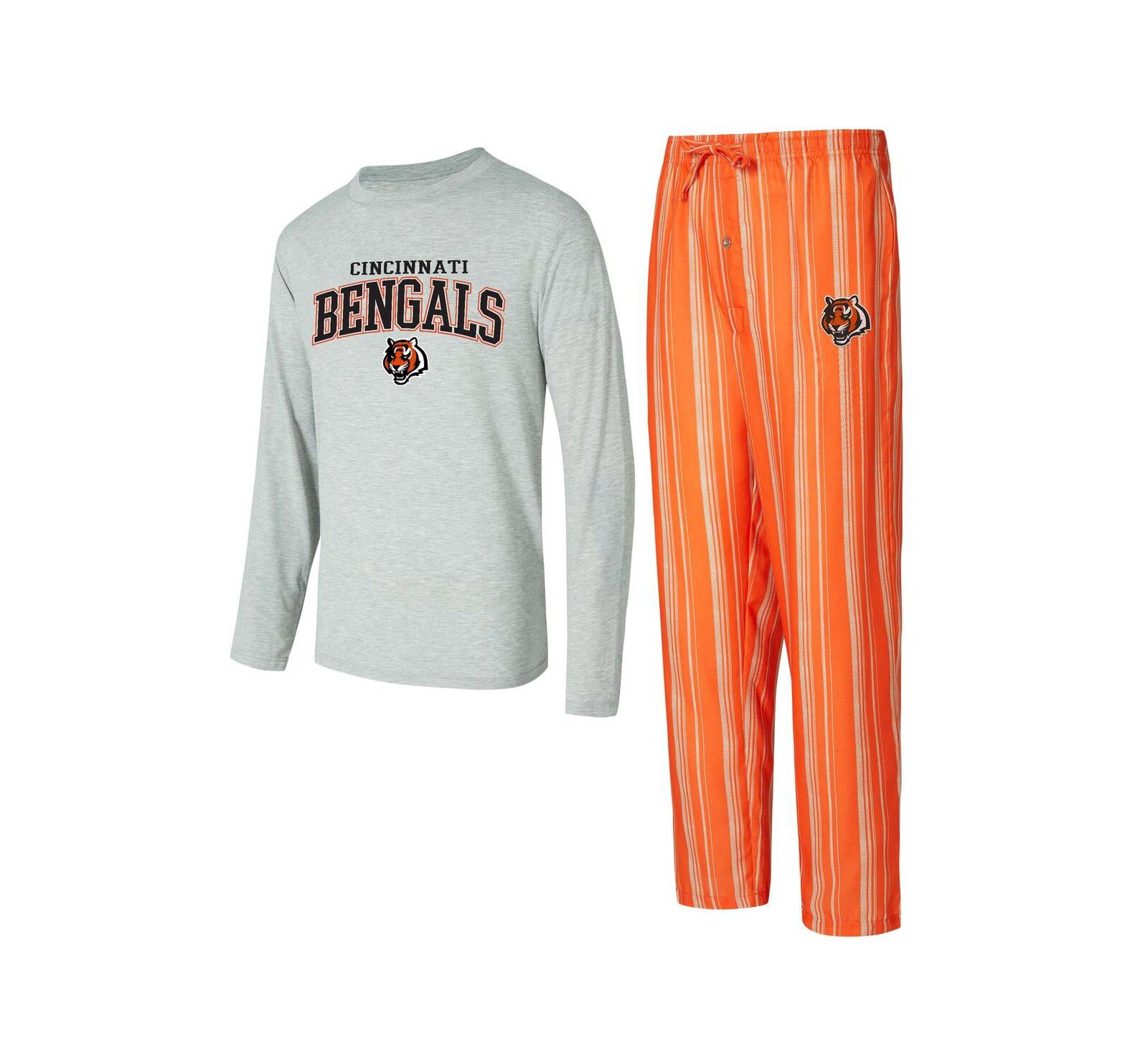 Мужской комплект Concepts Sport Cincinnati Bengals Petition Long Sleeve T-Shirt Pants Sleep Set
