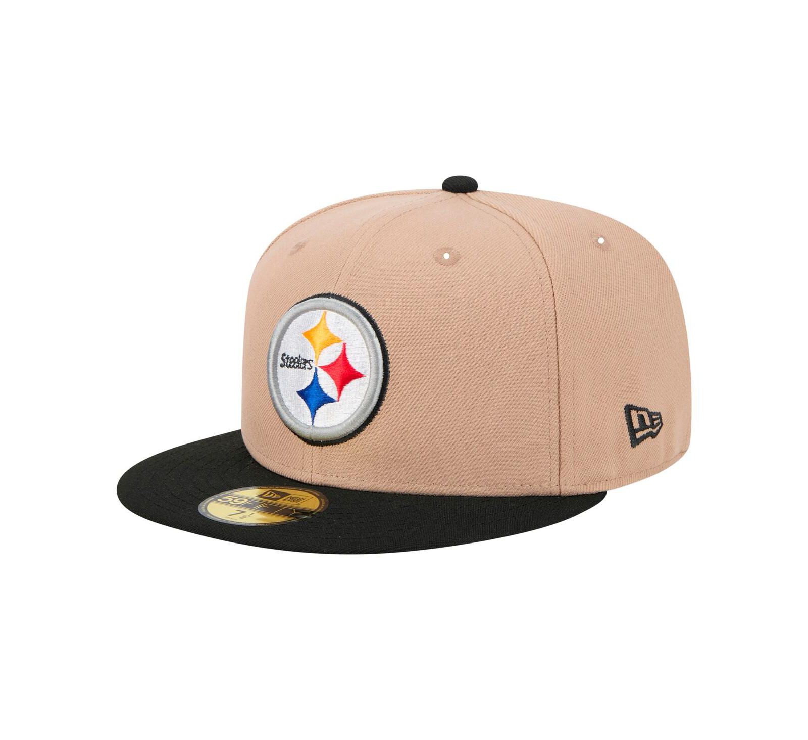 New Era Men's Tan Pittsburgh Steelers Logo Main 59FIFTY Fitted Hat