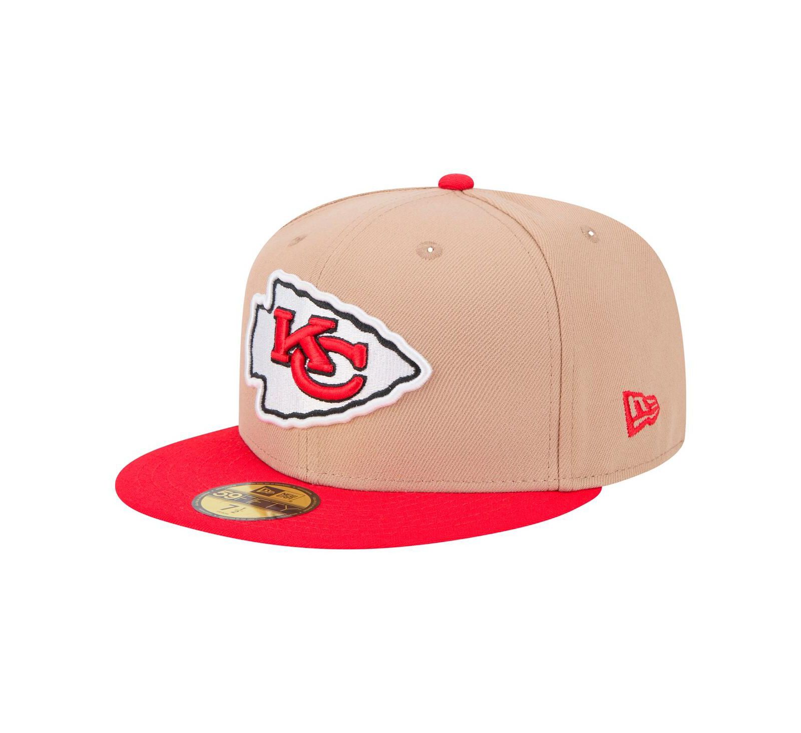 Мужская кепка New Era Tan Kansas City Chiefs Logo Main 59FIFTY Fitted