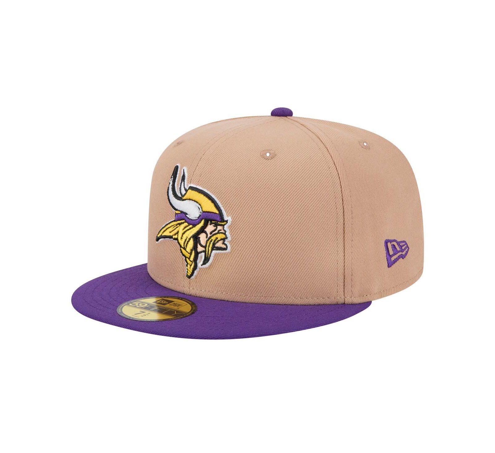 New Era Men's Tan Minnesota Vikings Logo Main 59FIFTY Fitted Hat