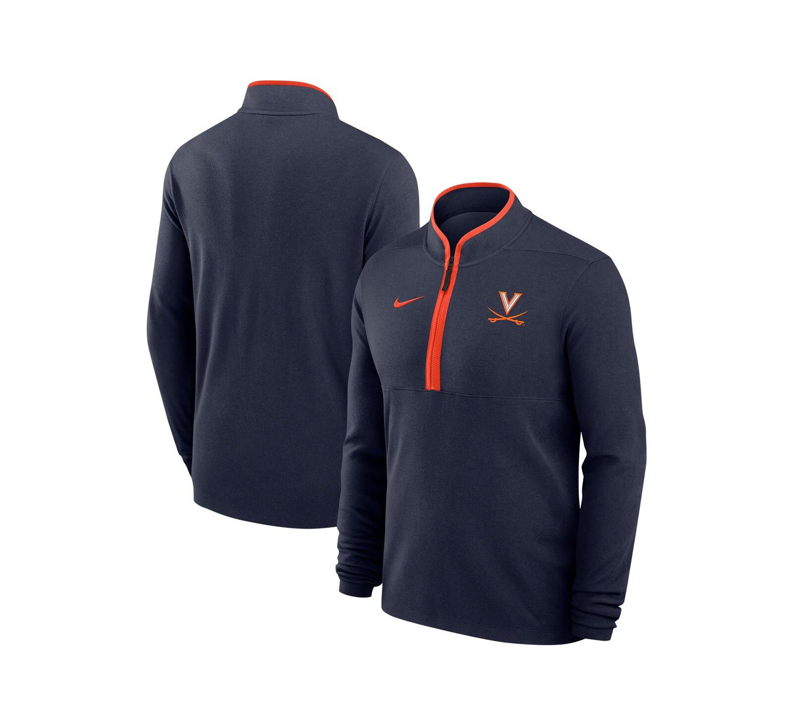 Nike Men's Navy Virginia Cavaliers Coaches Courtside Basketball Victory Performance Quarter-Zip Top