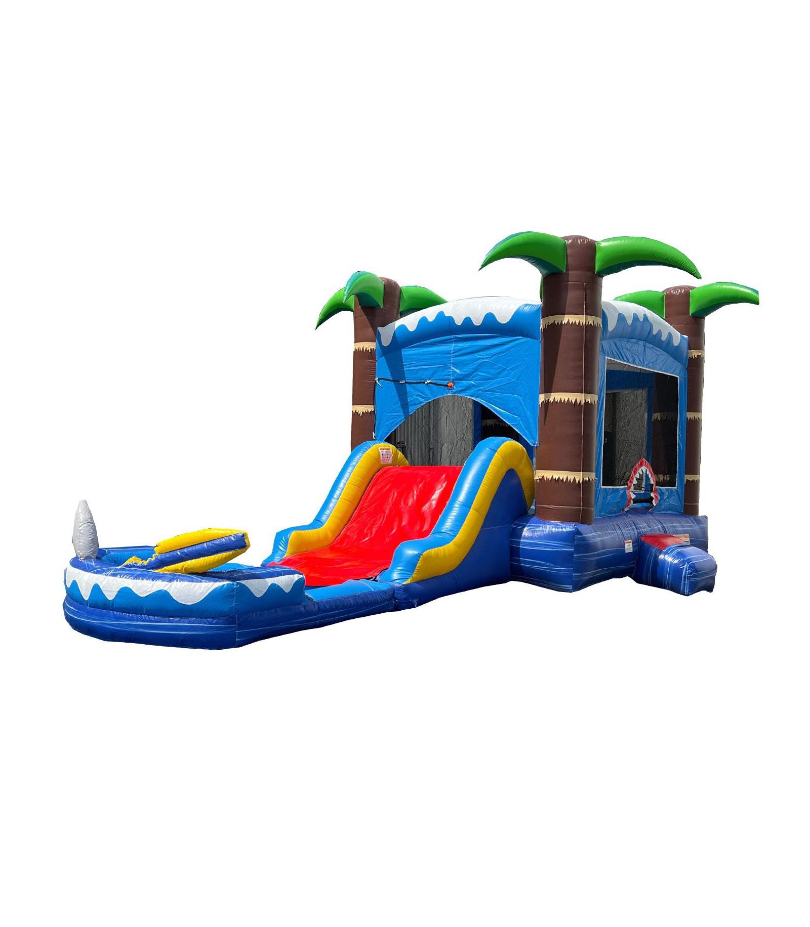Коммерческая надувная горка Hero Kiddo Ocean Shark с бассейном для брызг, до 6 пользователей, возраст 3+