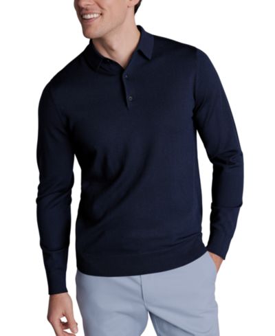 Charles Tyrwhitt Мужской шерстяной поло свитер из шерсти мериноса