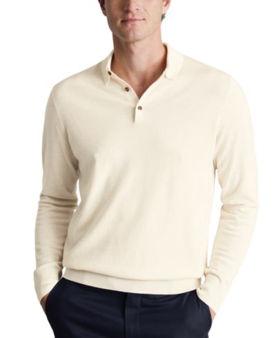 Charles Tyrwhitt Мужской шерстяной поло свитер из шерсти мериноса