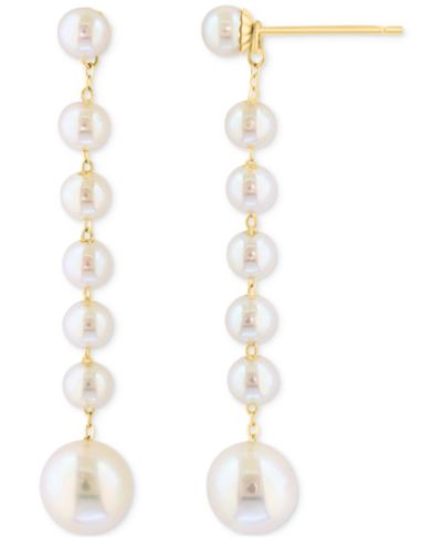 EFFY® Серьги-подвески с пресноводным жемчугом 3-1/2 & 6-1/2mm, 14k Gold