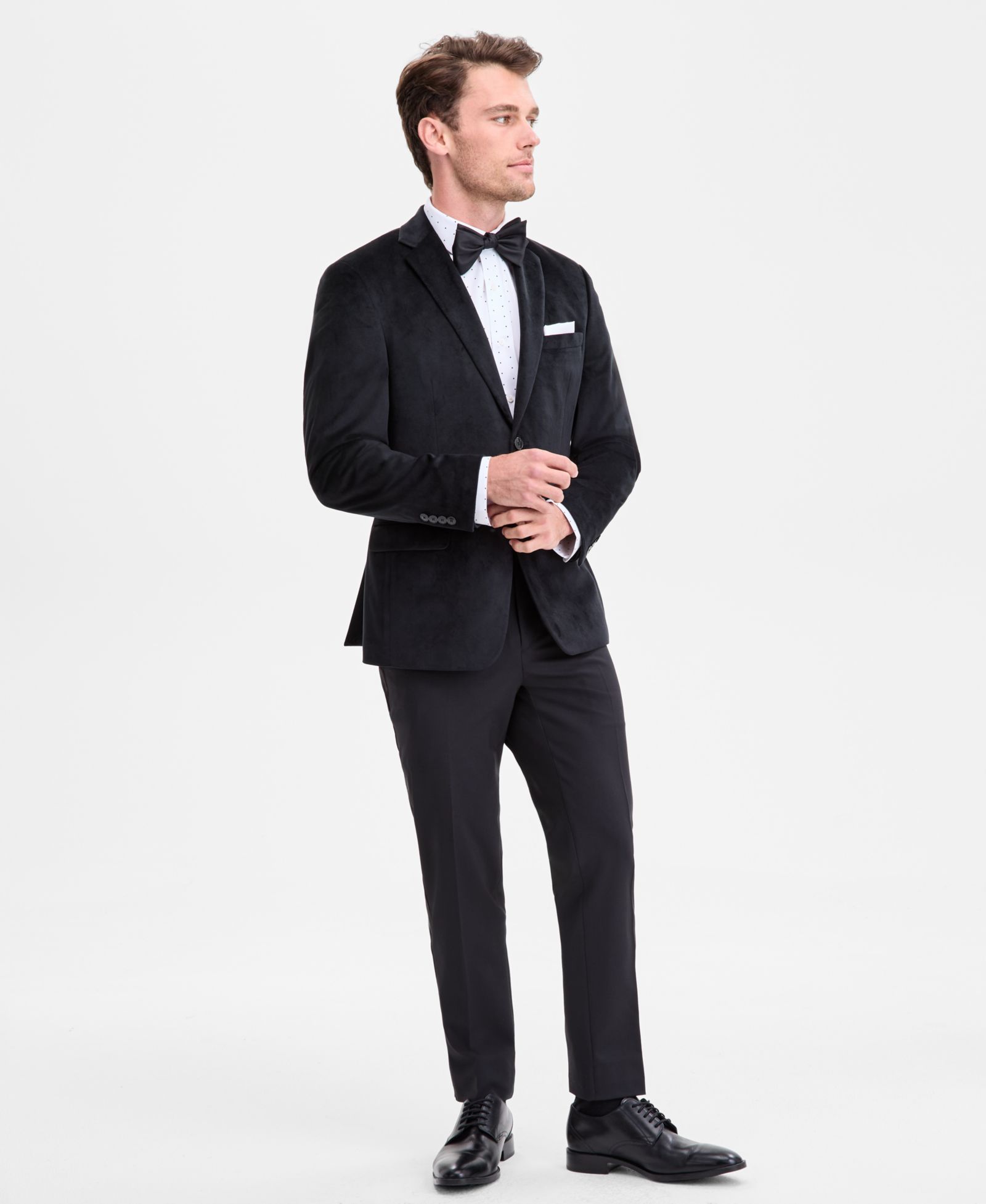 Мужской приталенный бархатный спортивный пиджак Bar III Slim-Fit