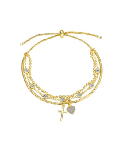 Браслет-боло Unwritten Cubic Zirconia Cross Heart Layered