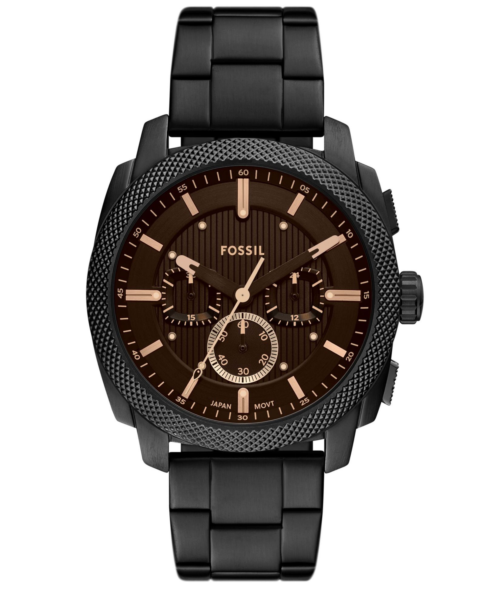 Мужские часы Fossil Machine Chronograph Black Stainless-Steel 44mm