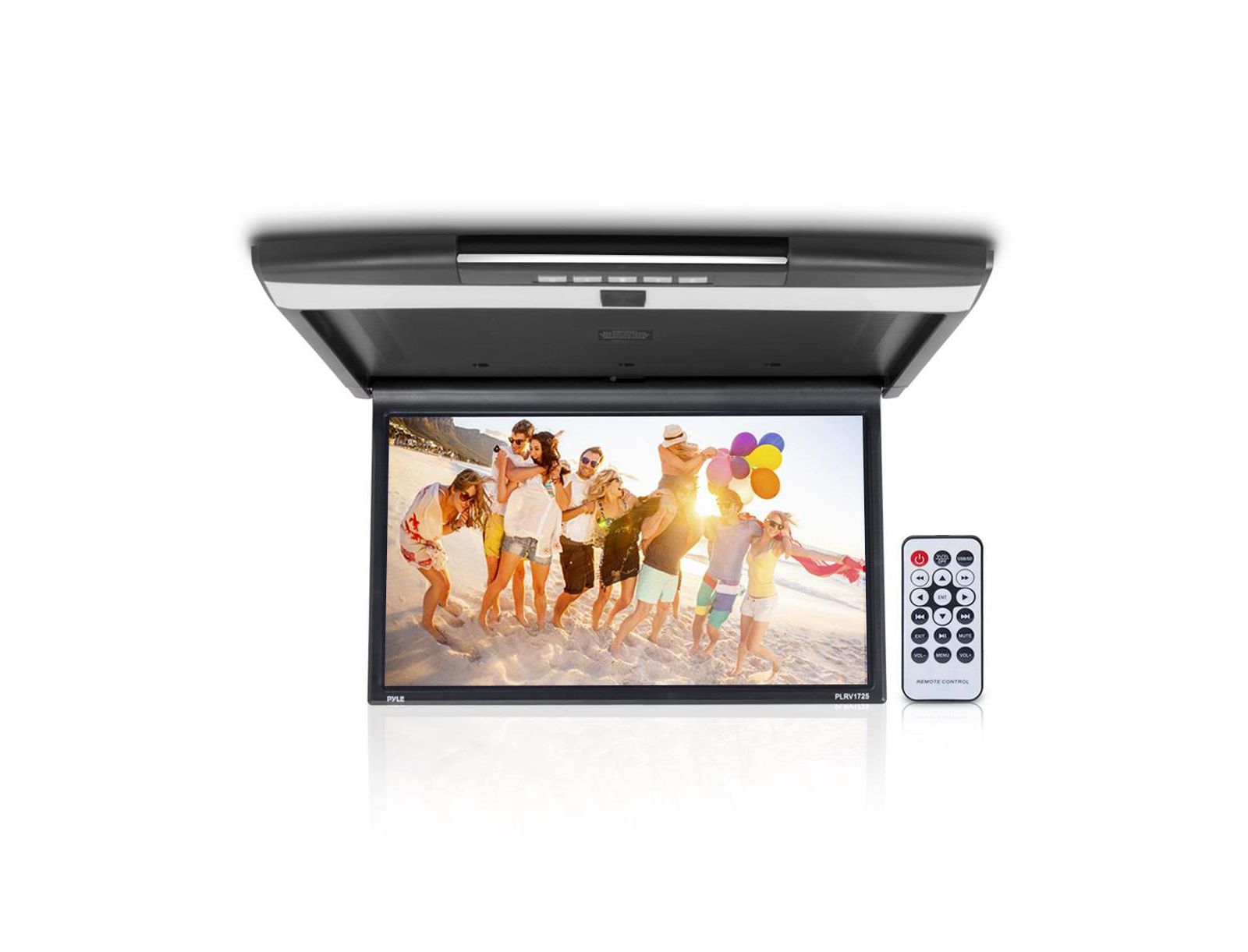 Автомобильный монитор Pyle 17.3'', поддержка HDMI, USB, Micro SD, 1080p