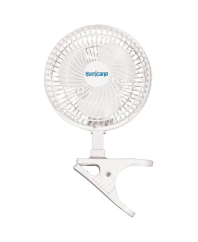 Hurricane Classic 6" Clip Fan, 2 Speed Desk Table Fan w/ Adjustable Tilt, White