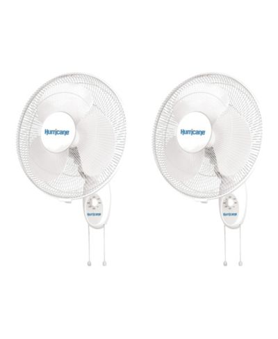 Настенный вентилятор Hurricane Supreme 16 Inch 90 Degree Oscillating 3 Speed, белый (2 шт)