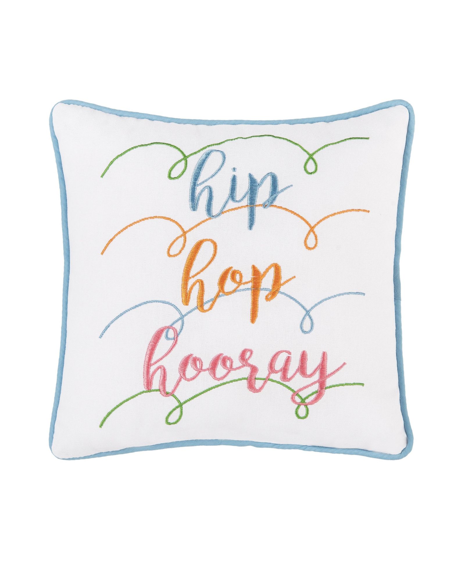Декоративная подушка Easter "Hip Hop Hooray" Embroidered Mini Spring Themed 10" x 10"