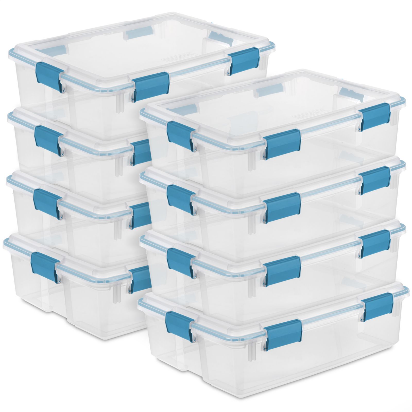 Контейнер для хранения Sterilite 37 Quart Clear Plastic с крышкой, 8 шт