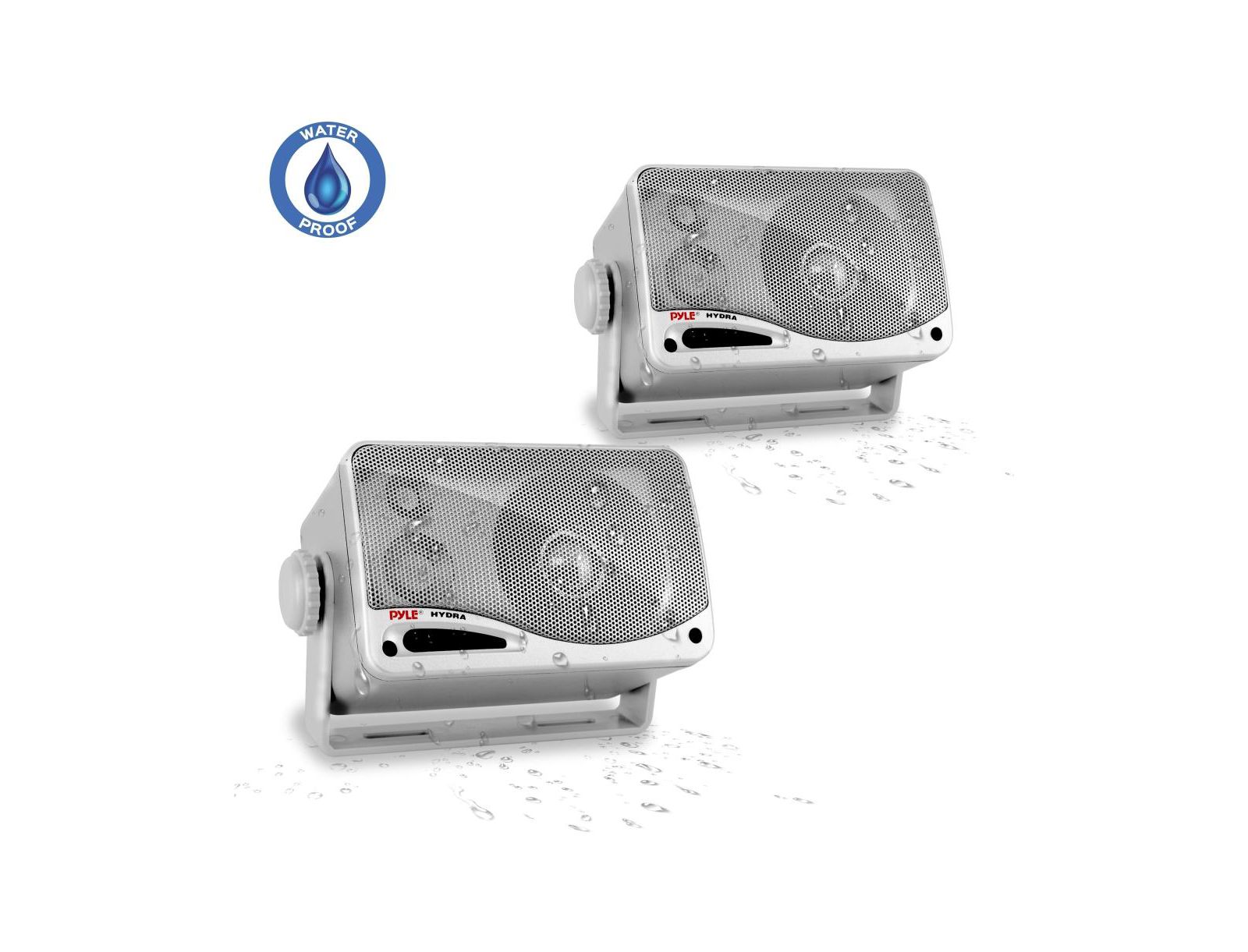 Pyle 3.5" 200 Watt 3-Way Weatherproof Mini Box Speaker System, Silver