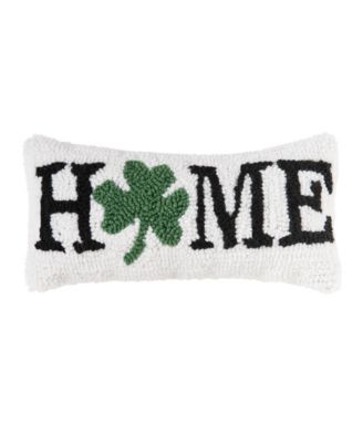 Декоративная мини-подушка C&F Home с клевером и надписью "HOME", 6" x 12"