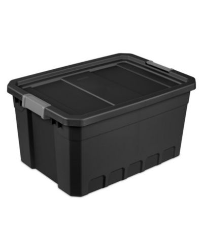 Контейнер для хранения Sterilite 19 Gal Rugged Industrial Stackable w/ Lid Black 24 Pack