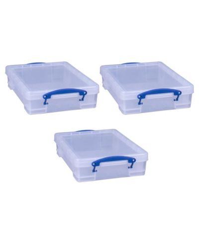 Контейнер для хранения Really Useful Box 4L с крышкой и защелками (набор из 3 шт.)
