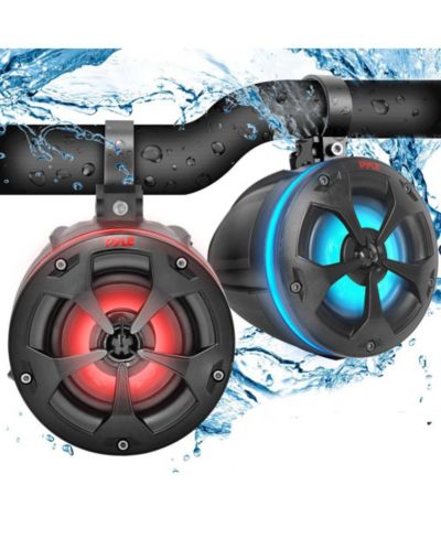 Pyle водонепроницаемые внедорожные динамики, система PowerSport 800 Ватт, RGB Lights