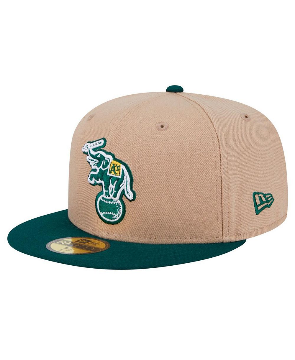 Мужская бейсболка New Era Khaki Athletics 59FIFTY Fitted